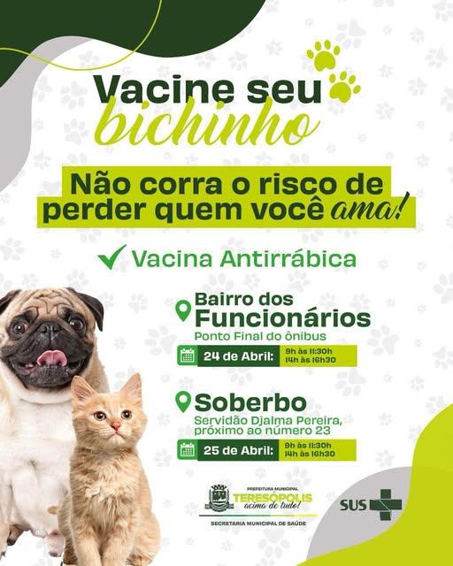 Bairros dos Funcionários e Soberbo recebem vacinação para cães e gatos