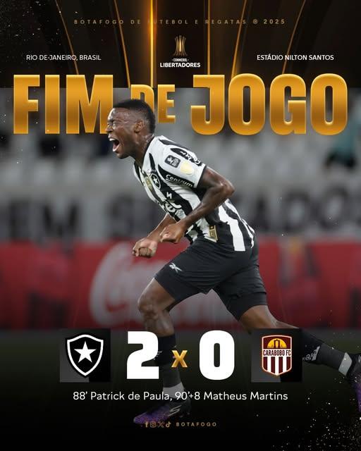 Botafogo marca no fim e vence primeira na Liberta