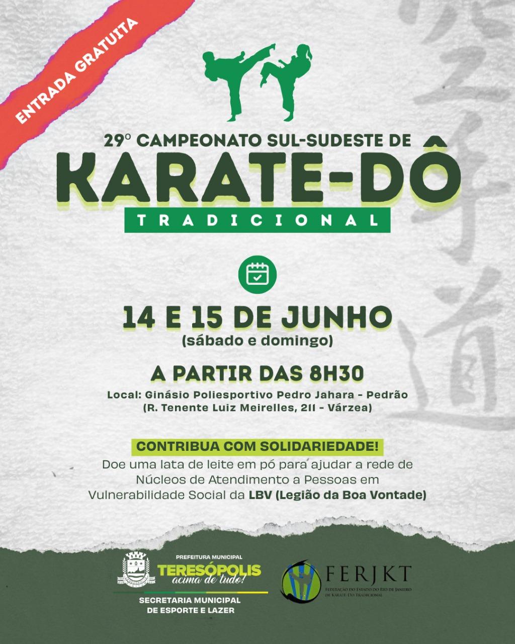 Pedrão é sede de Campeonato Sul-Sudeste de Karatê-Dô