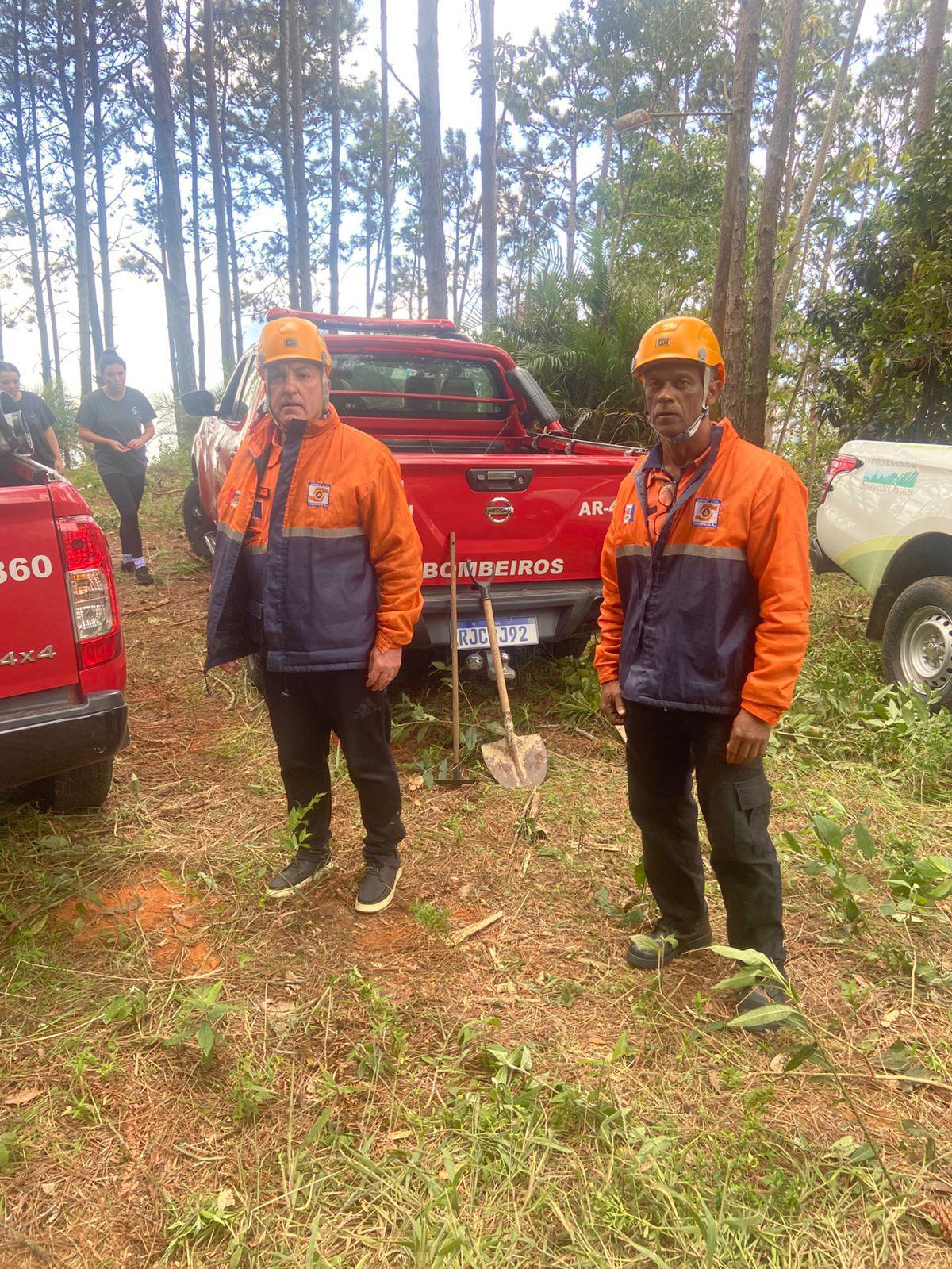 Bombeiros e Defesa Civil atuam em incêndio florestal no Jardim Serrano após queda de balão