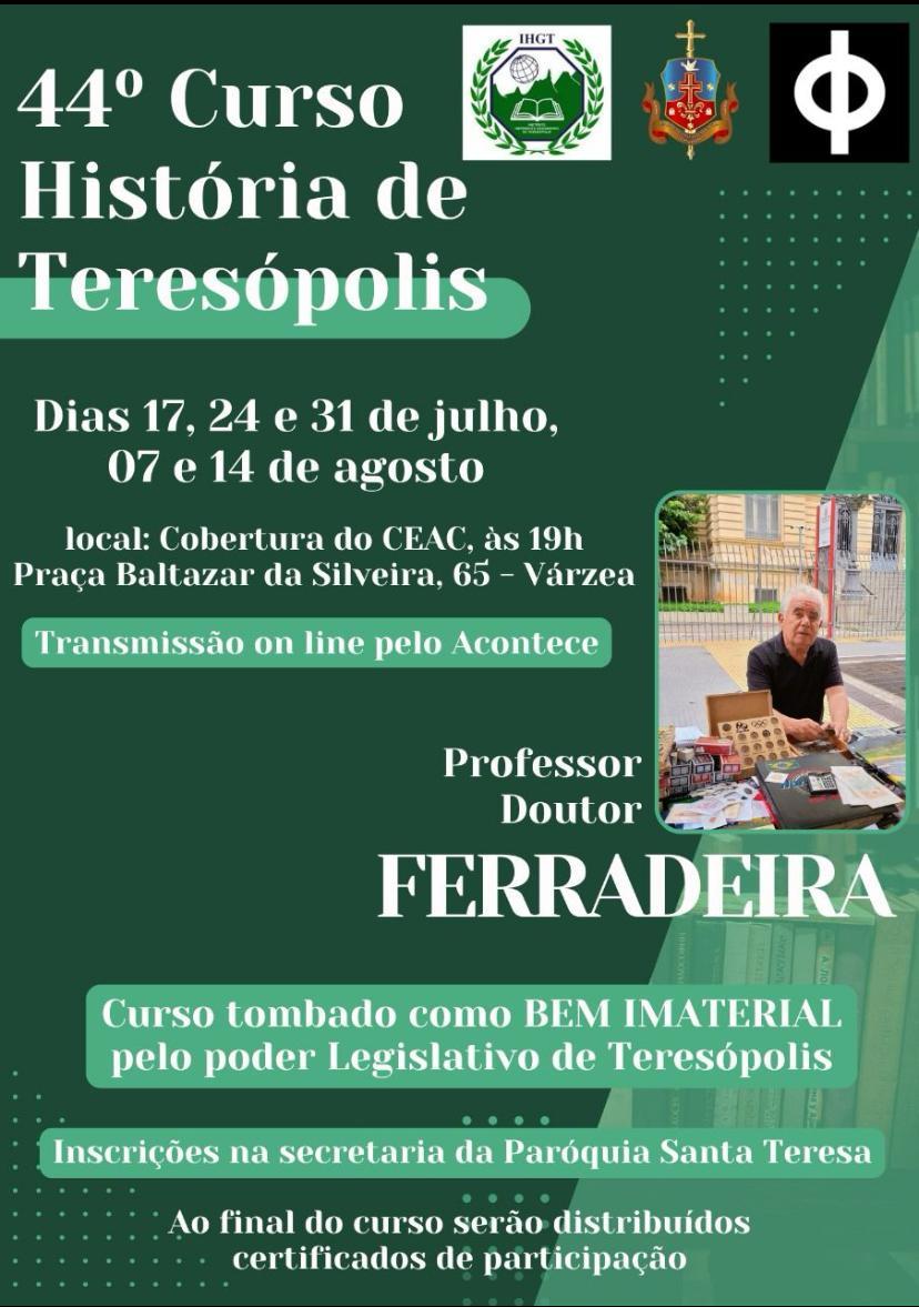Curso de História com doutor Jorge Ferreira terá continuidade até agosto