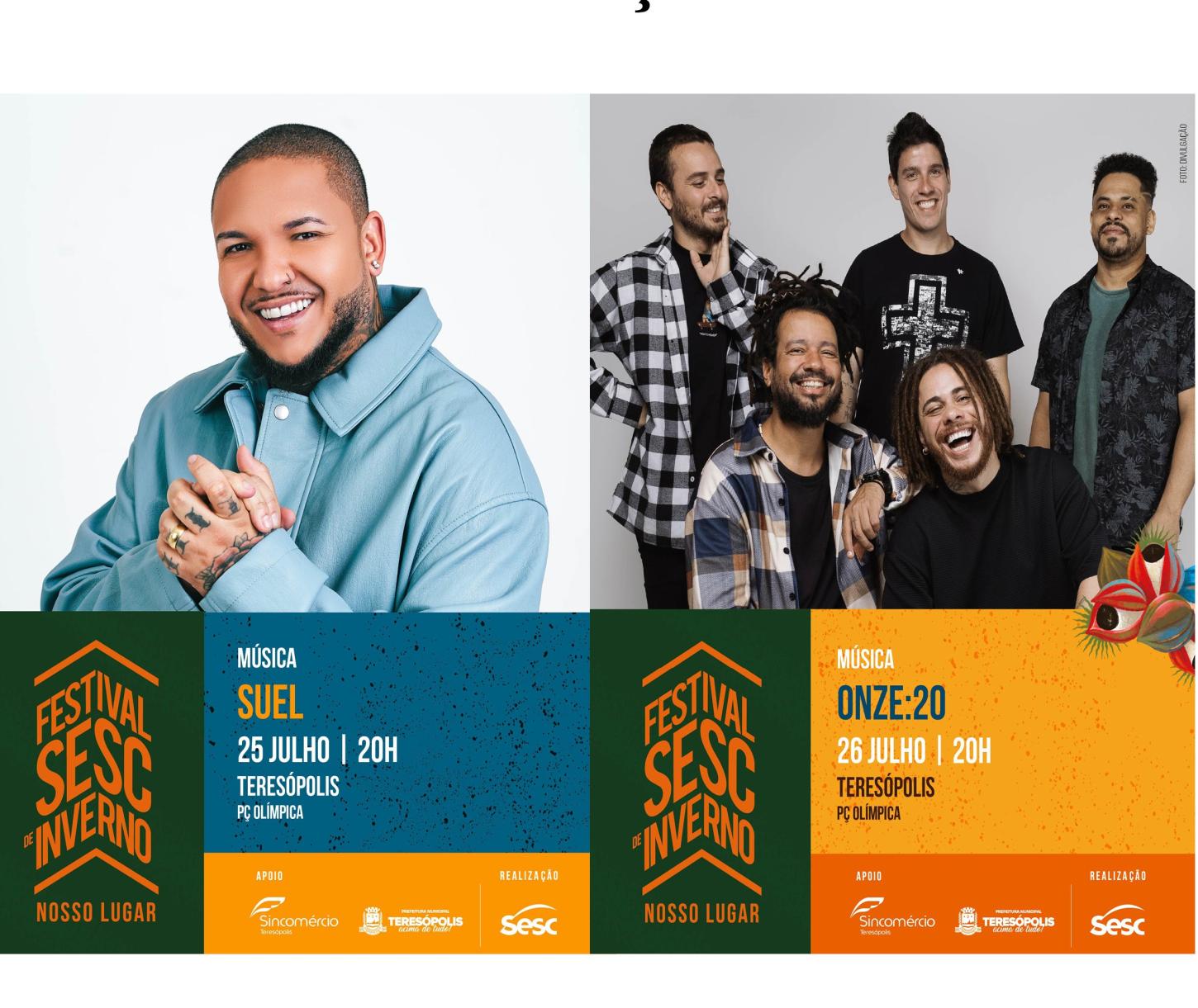 Pagode e reggae na programação do Festival em Teresópolis