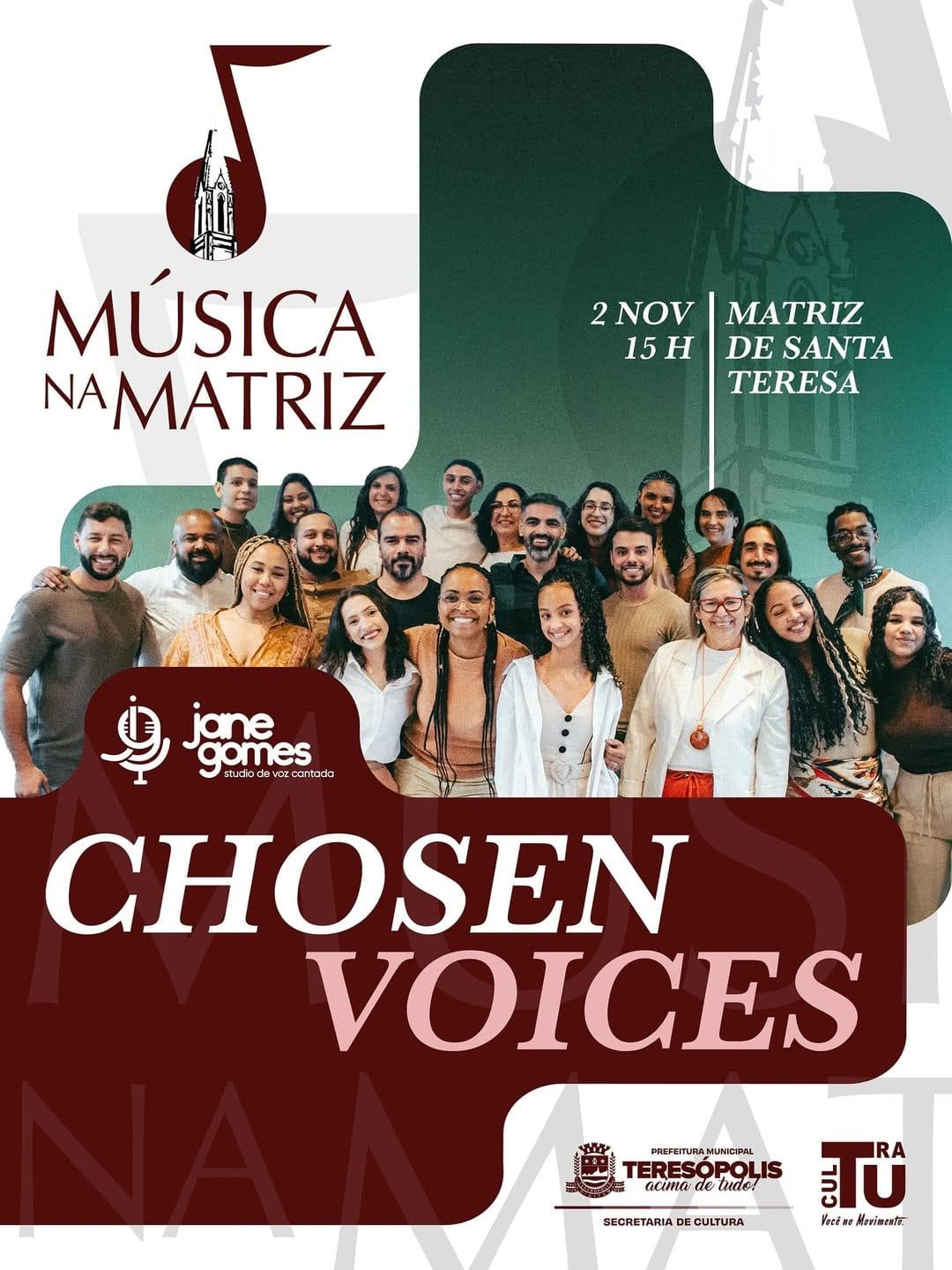 Grupo Vocal Chosen Voices é atração do Música na Matriz