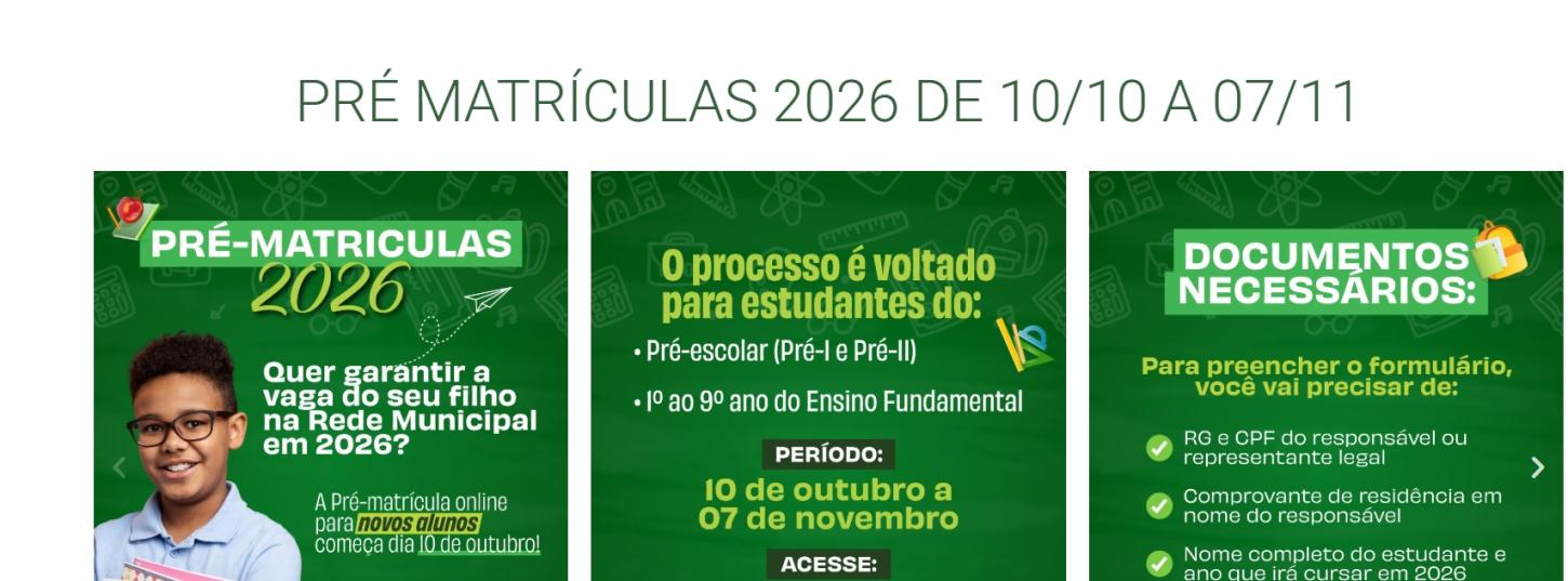 Pré-matrícula para novos alunos vai até sexta, dia 7