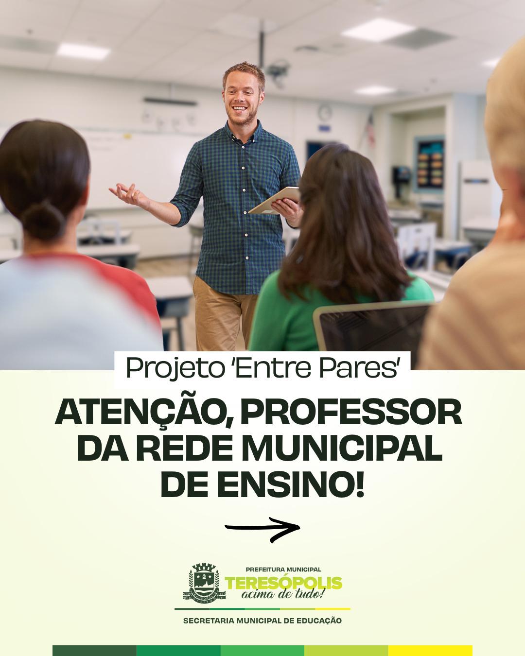Professores da rede municipal de Teresópolis podem se inscrever no programa Entre Pares