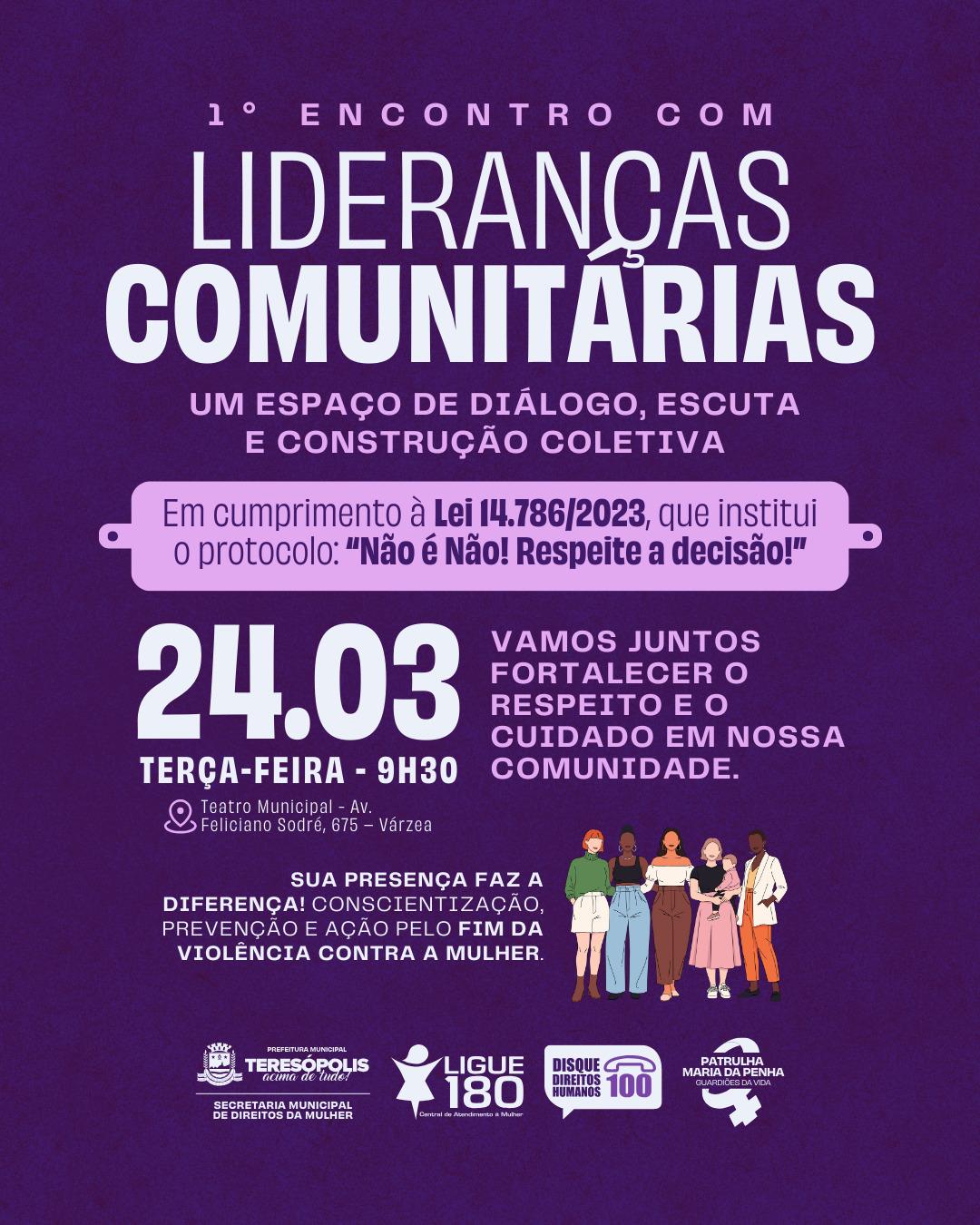 Secretaria promove1º Encontro com Lideranças Comunitárias para debater questão das mulheres