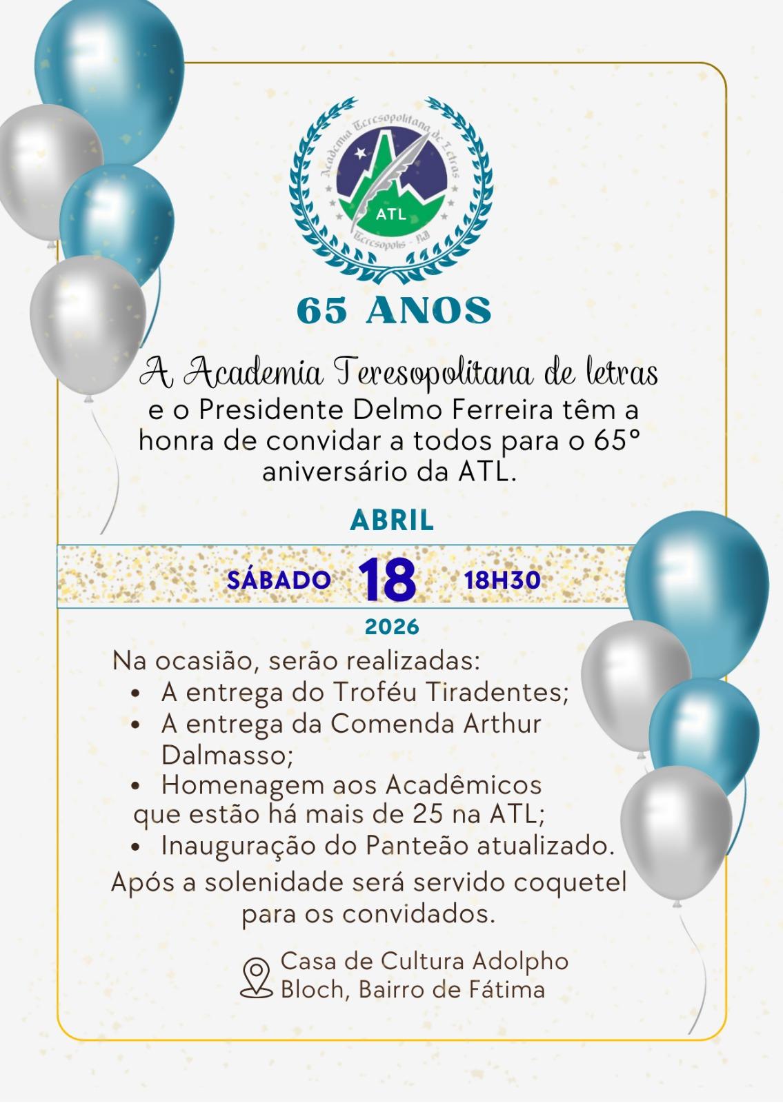 Evento da ATL é destaque na programação da Casa de Cultura