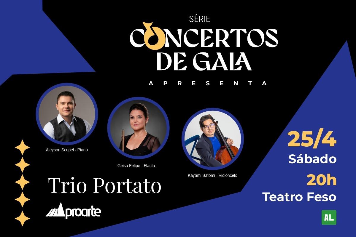 Trio Portato abre temporada 2026 da série Concertos de Gala